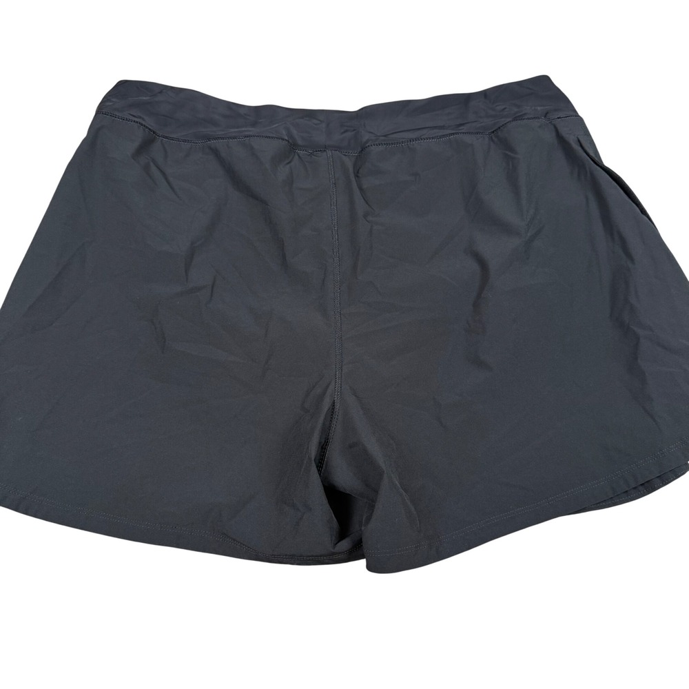 Lands End Black Swim Board Shorts XL 18 Wide Waistband Mesh Pockets Activewear